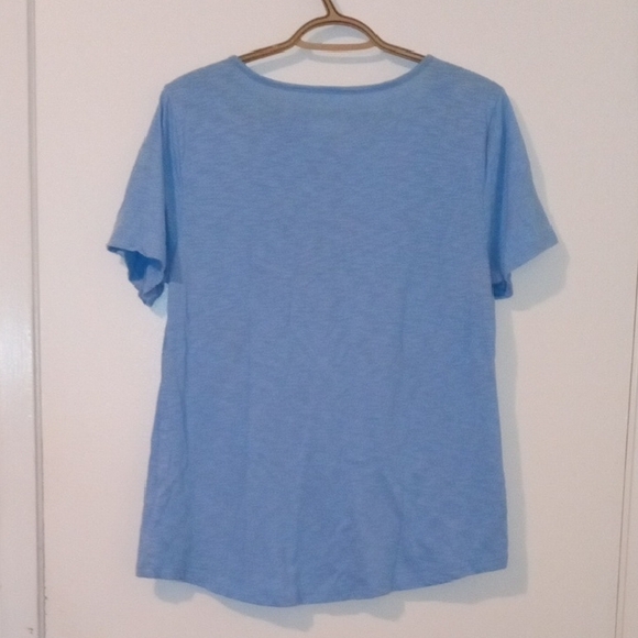 Talbots Blue Relaxed Smocked Top - Picture 3 of 5